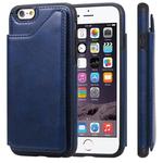 For iPhone 6 Shockproof Calf Texture Protective Case with Holder & Card Slots & Frame(Blue)