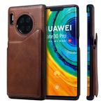 For Huawei Mate 30 Pro Shockproof Calf Texture Protective Case with Holder & Card Slots & Frame(Coffee)