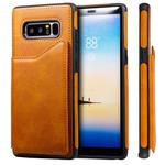 For Galaxy Note 8 Shockproof Calf Texture Protective Case with Holder & Card Slots & Frame(Brown)