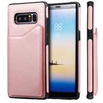 For Galaxy Note 8 Shockproof Calf Texture Protective Case with Holder & Card Slots & Frame(Rose Gold)