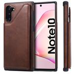 For Galaxy Note 10 Shockproof Calf Texture Protective Case with Holder & Card Slots & Frame(Coffee)