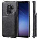 For Galaxy S9+ Shockproof Calf Texture Protective Case with Holder & Card Slots & Frame(Black)