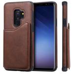For Galaxy S9+ Shockproof Calf Texture Protective Case with Holder & Card Slots & Frame(Coffee)