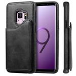 For Galaxy S9 Shockproof Calf Texture Protective Case with Holder & Card Slots & Frame(Black)