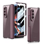 For Samsung Galaxy Z Fold4 GKK Integrated Magnetic Hinged Phantom Phone Case(Wine Red)