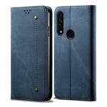 For OPPO A8 / A31 (2020) Denim Texture Casual Style Horizontal Flip Leather Case with Holder & Card Slots & Wallet(Blue)