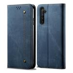 For OPPO Realme X50 Pro Denim Texture Casual Style Horizontal Flip Leather Case with Holder & Card Slots & Wallet(Blue)