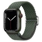 Buckle Nylon Braided Watch Band for Apple Watch Ultra 49mm&Watch Ultra 2 49mm / Series 9&8&7 45mm / SE 3&SE 2&6&SE&5&4 44mm / 3&2&1 42mm(Olive Green)