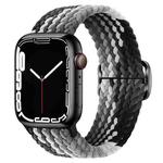 Buckle Nylon Braided Watch Band for Apple Watch Ultra 49mm&Watch Ultra 2 49mm / Series 9&8&7 45mm / SE 3&SE 2&6&SE&5&4 44mm / 3&2&1 42mm(Black Chocolate)