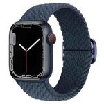 Buckle Nylon Braided Watch Band for Apple Watch Ultra 49mm&Watch Ultra 2 49mm / Series 9&8&7 45mm / SE 3&SE 2&6&SE&5&4 44mm / 3&2&1 42mm(Dark Blue)