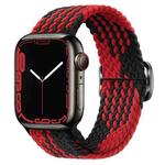 Buckle Nylon Braided Watch Band For Apple Watch Series 8&7 41mm / SE 2&6&SE&5&4 40mm / 3&2&1 38mm(Black Red)