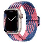 Buckle Nylon Braided Watch Band For Apple Watch Series 8&7 41mm / SE 2&6&SE&5&4 40mm / 3&2&1 38mm(Blue Pink)