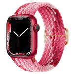 Buckle Nylon Braided Watch Band For Apple Watch Series 8&7 41mm / SE 2&6&SE&5&4 40mm / 3&2&1 38mm(Strawberry)
