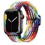 Buckle Nylon Braided Watch Band For Apple Watch Series 8&7 41mm / SE 2&6&SE&5&4 40mm / 3&2&1 38mm(Rainbow)