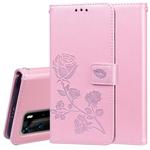 For Huawei P40 Pro Rose Embossed Horizontal Flip PU Leather Case with Holder & Card Slots & Wallet(Rose Gold)