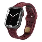 English Letters Silicone Watch Band For Apple Watch Ultra 49mm / Series 8&7 45mm / SE 2&6&SE&5&4 44mm / 3&2&1 42mm(Dark Red)