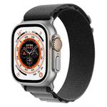 For Apple Watch Ultra 49mm Nylon Watch Band (Black Grey)