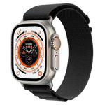 For Apple Watch Ultra 49mm Nylon Watch Band(Black)