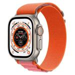 For Apple Watch Ultra 49mm Nylon Watch Band (Orange+Pink)