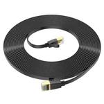 hoco US07 Category 6 Pure Copper Gigabit Flat Cable, Length:10m(Black)
