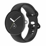 For Google Pixel Watch Single Color Silicone Watch Band Man(Black)