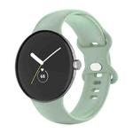 For Google Pixel Watch Single Color Silicone Watch Band Man(Light Green)