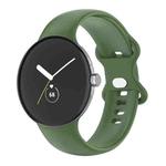 For Google Pixel Watch Single Color Silicone Watch Band Man(Green)