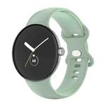 For Google Pixel Watch Single Color Silicone Watch Band Women(Light Green)