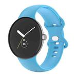 For Google Pixel Watch Single Color Silicone Watch Band Women(Sky Blue)