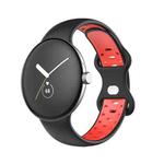 For Google Pixel Watch Two-Color Silicone Watch Band Man(Black Red)