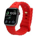 Reverse Buckle Silicone Watch Band for Apple Watch Ultra 49mm / Series 8&7 45mm / SE 2&6&SE&5&4 44mm / 3&2&1 42mm(Red)