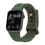 Reverse Buckle Silicone Watch Band for Apple Watch Series 8&7 41mm / SE 2&6&SE&5&4 40mm / 3&2&1 38mm(Dark Green)