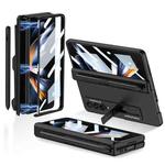 For Samsung Galaxy Z Fold4 GKK Magnetic Hinge Flip Phone Case with Holder & Pen Slot(Black)