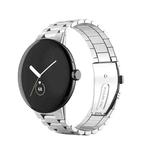 For Google Pixel Watch Three Strains Stainless Steel Metal Watch Band(Silver)