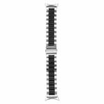 For Google Pixel Watch Three Strains Stainless Steel Metal Watch Band (Silver Black)