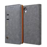 For iPhone XR CMai2 Kaka Series Litchi Texture Horizontal Flip Leather Case with Holder & Card Slots(Grey)