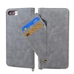 For iPhone 8 Plus / 7 Plus CMai2 Kaka Series Litchi Texture Horizontal Flip Leather Case with Holder & Card Slots(Grey)