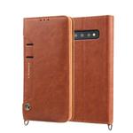 For Galaxy S10 CMai2 Kaka Series Litchi Texture Horizontal Flip Leather Case with Holder & Card Slots(Brown)