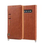 For Galaxy S10+ CMai2 Kaka Series Litchi Texture Horizontal Flip Leather Case with Holder & Card Slots(Brown)