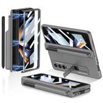For Samsung Galaxy Z Fold4 GKK Magnetic Hinge Flip Phone Case with Pen Holder & Holder(Grey)