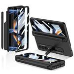 For Samsung Galaxy Z Fold4 GKK Magnetic Hinge Flip Phone Case with Pen Holder & Holder(Black)