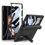 For Samsung Galaxy Z Fold4 GKK Integrated Magnetic Flip Plain Leather Phone Case with Pen Box(Black)