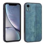For iPhone XR AZNS 3D Embossed Skin Feel Phone Case(Dark Green)