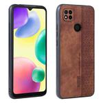 For Xiaomi Redmi 10A / 9C AZNS 3D Embossed Skin Feel Phone Case(Brown)
