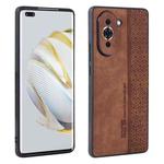 For Huawei nova 10 Pro AZNS 3D Embossed Skin Feel Phone Case(Brown)