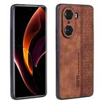 For Honor 60 Pro AZNS 3D Embossed Skin Feel Phone Case(Brown)