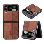 For Samsung Galaxy Z Flip3 5G AZNS 3D Embossed Skin Feel Phone Case(Brown)