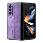 For Samsung Galaxy Z Fold4 5G AZNS 3D Embossed Skin Feel Phone Case(Purple)