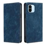 For Xiaomi Redmi A1 RFID Anti-theft Brush Magnetic Leather Phone Case(Blue)