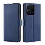 For vivo Y35 4G / Y22 / Y22s Ultra-thin Voltage Side Buckle Leather Phone Case(Blue)